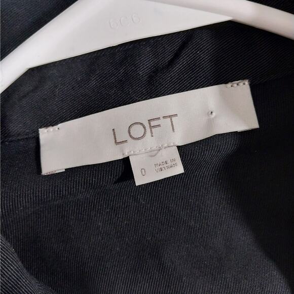 LOFT! RICH BLACK ONE PIECE BUTTON FRONT, BELTED JUMPSUIT, ONESIE, ROMPER! SZ 0 - Picture 9 of 11